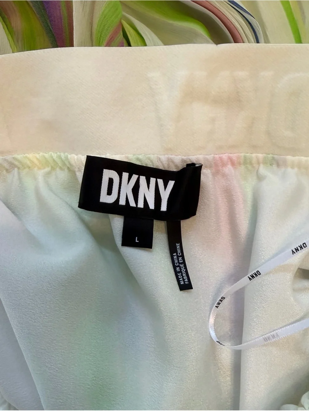 DKNY Scissor Pleated Pastel Stripe Midi Skirt L Y2K Resort Art Print